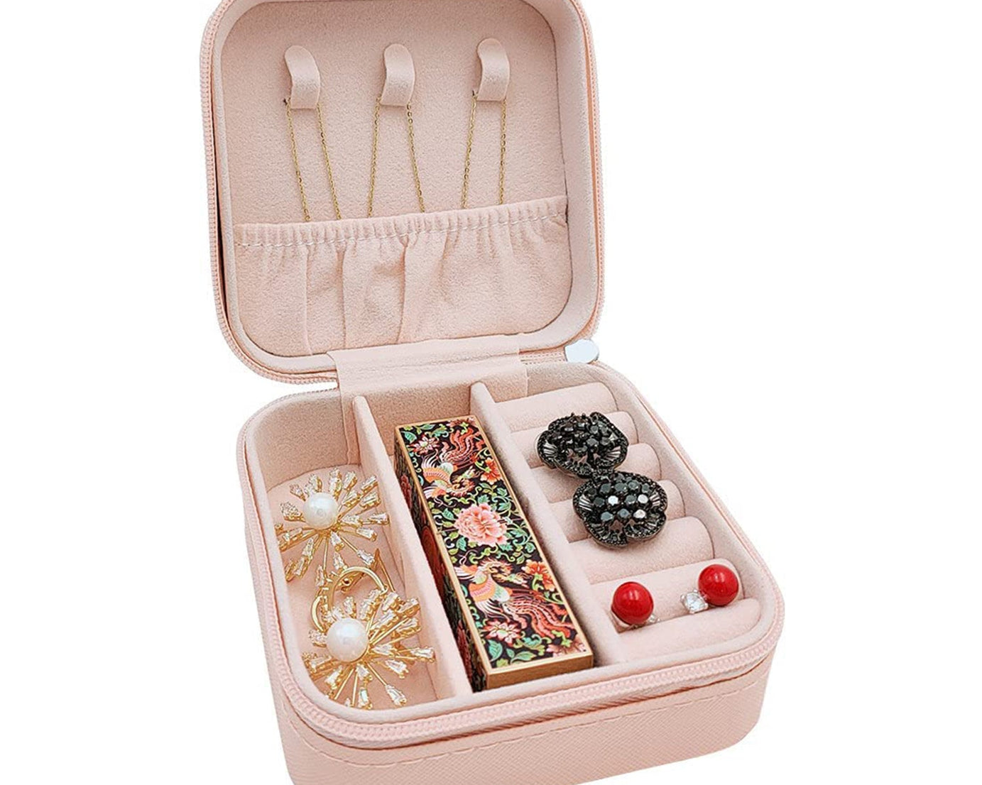 Jewellery Box for Women, Mini Portable Jewelry Box Organiser,PU Leather Jewlerrying Display Holder, Small Travel Jewellery Box for Girls, Women, Mother, Daughte, Travel Ring, Pendant, Earring, Necklace Storage Case
