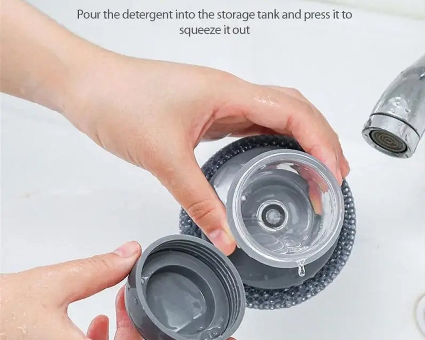 4921 Soap Dispensing Palm Brush Washing Liquid Dish Brush Soap Pot Utensils with Dispenser Cleaning