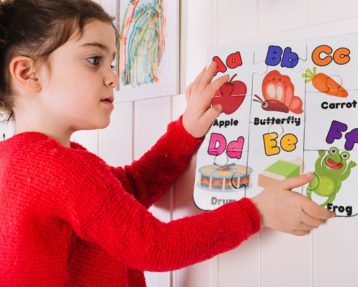 Educational jigsaw puzzle for toddlers, alphabet theme