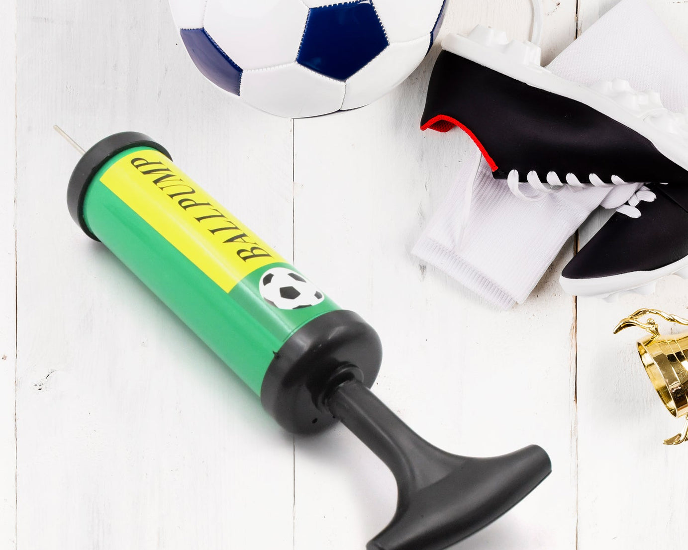 Inflator Air Ball Pump Soft Bouncing Ball Development Kids Toy, Sports Plastic Pump for Soccer, Basketball, Football, Volleyball Ball (17 Cm)