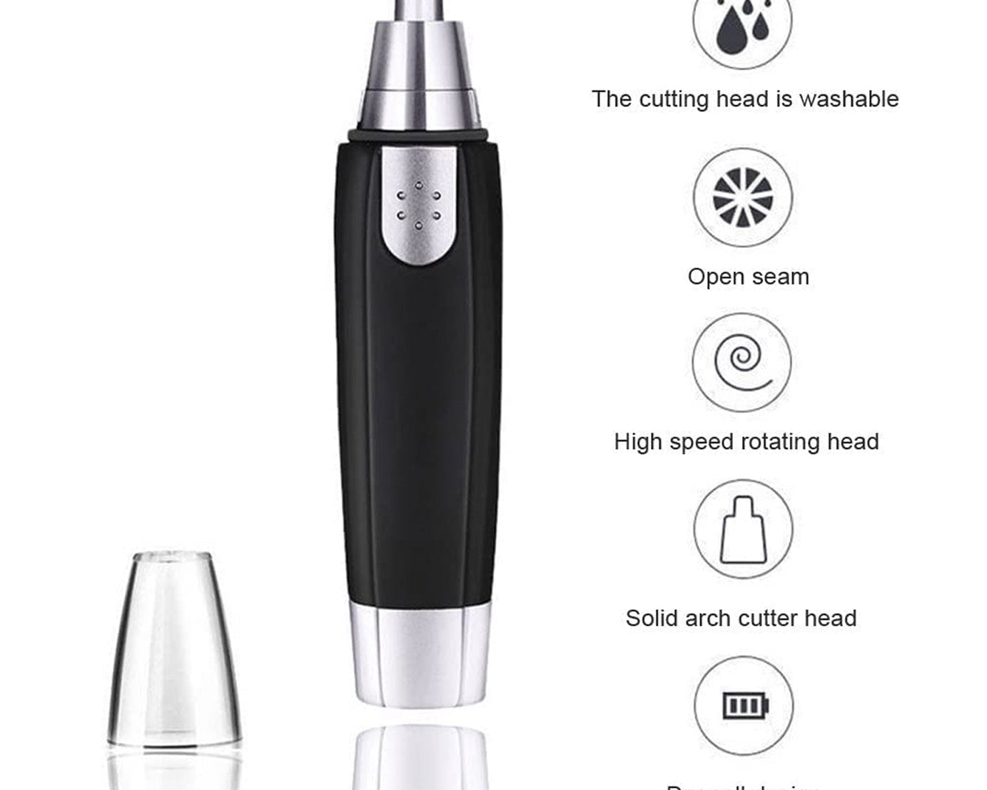 Steel nose hair trimmer for grooming