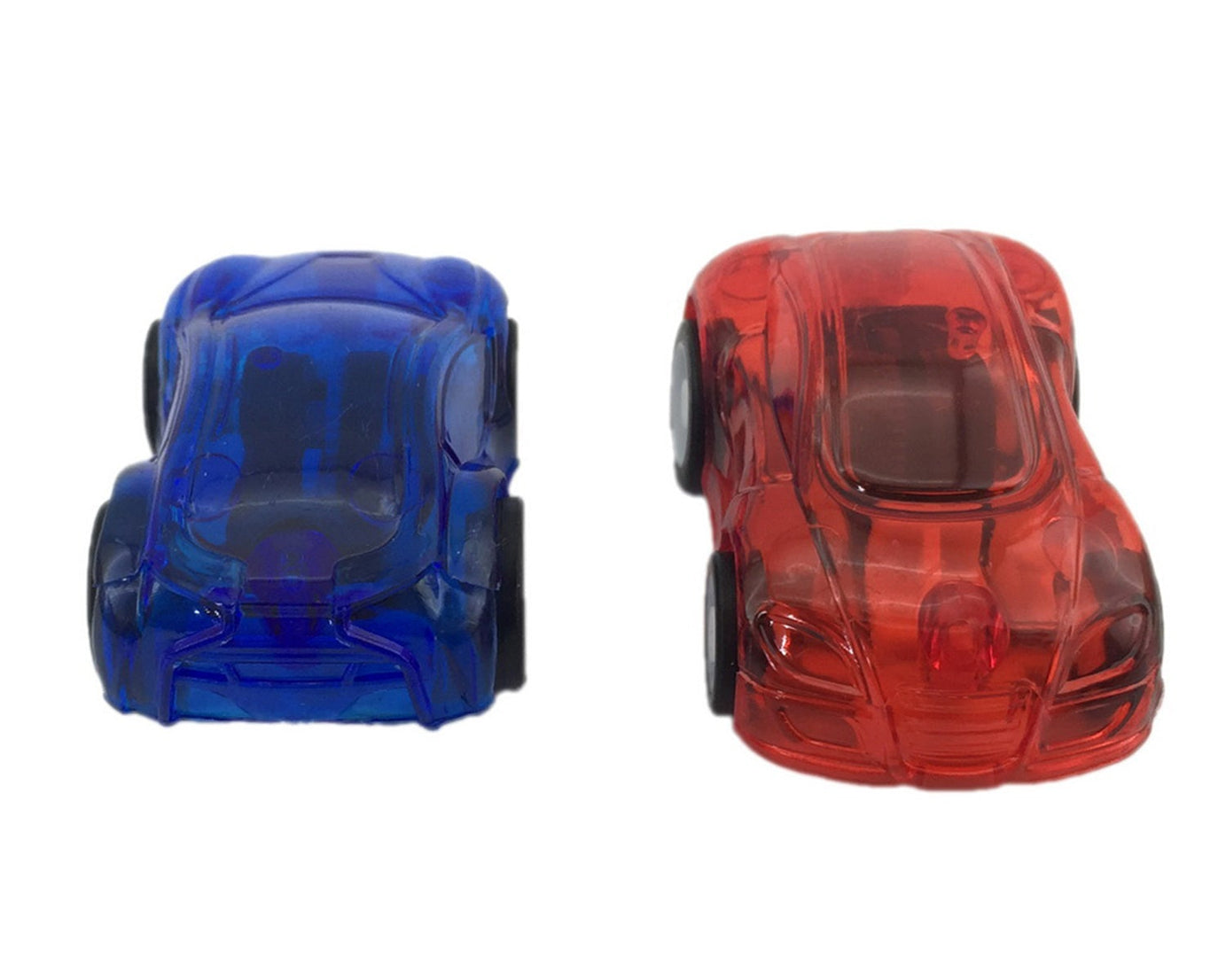 Engaging toy car with pull back mechanism.
