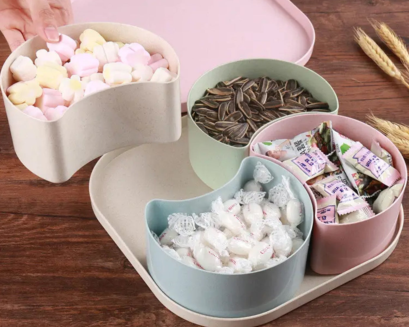 Large Compartment Candy Box | Creative Divided Food Fruit Plate