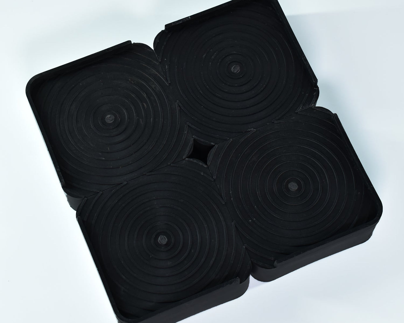 Collection of square base stands for furniture, showing different designs.