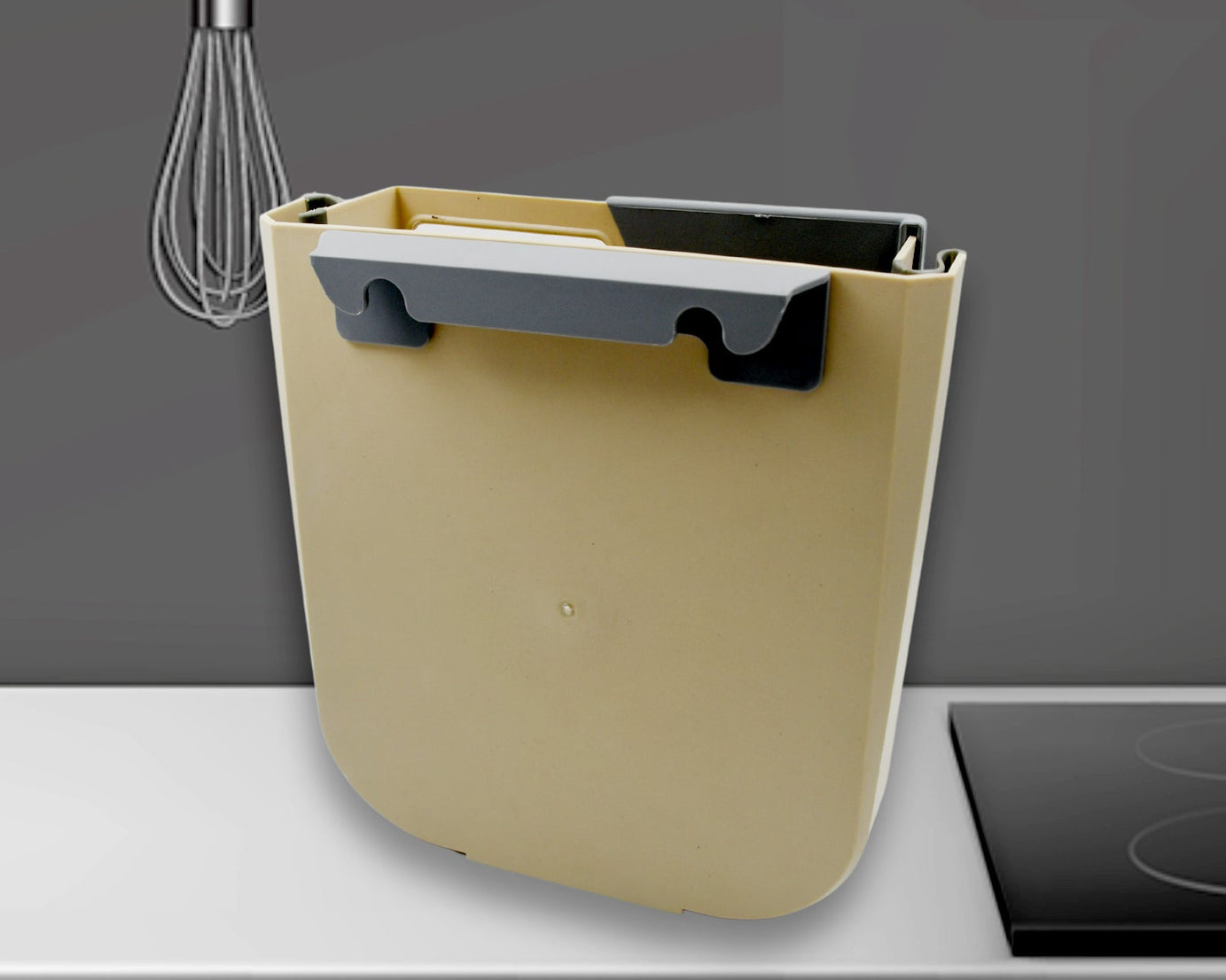 Hanging Trash Can for Kitchen Cabinet Door, Small Collapsible Foldable Waste Bins, Hanging Trash Holder for Bathroom Bedroom Office Car, Portable