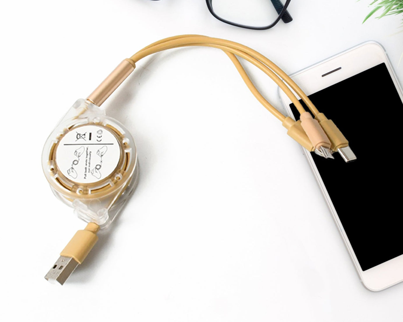 Retractable Charger Charging Cable, Micro USB Cable, 3 in 1, Multi Charging Cable, Compatible with Phone / Type C / Micro Android USB and Other Mobile Devices (1 Pc)