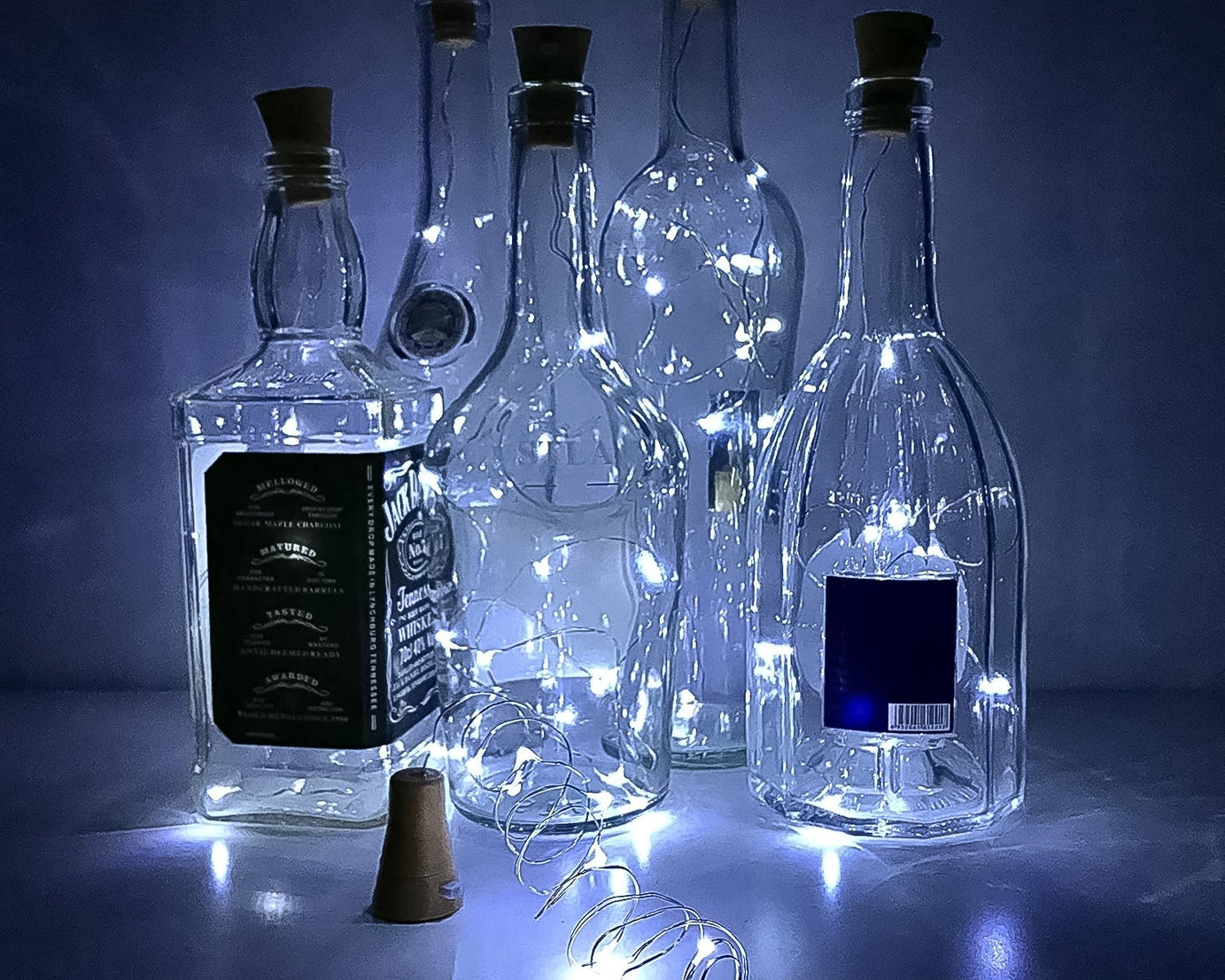 Wine Bottle Cork String Light | Multi LED / 2M Cable Length Copper Wire Battery Operated (White / 1 Pc)