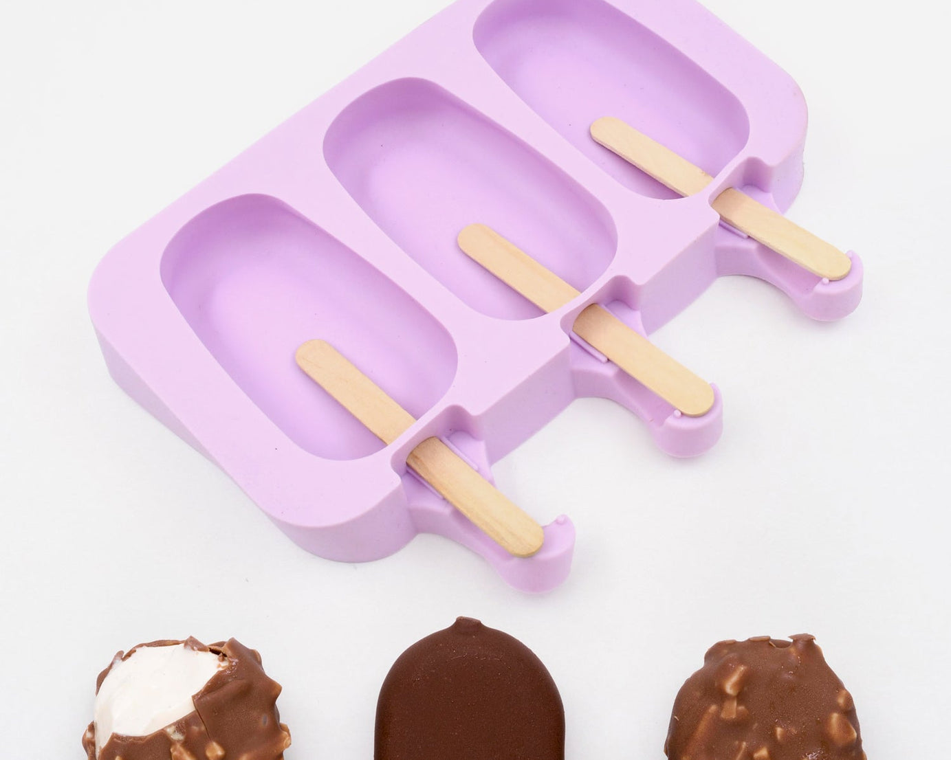 Silicone Popsicle Molds, Ice Pop Maker Molds with Lids and Sticks for Kids DIY Homemade Ice Cream, (With 50 Sticks)