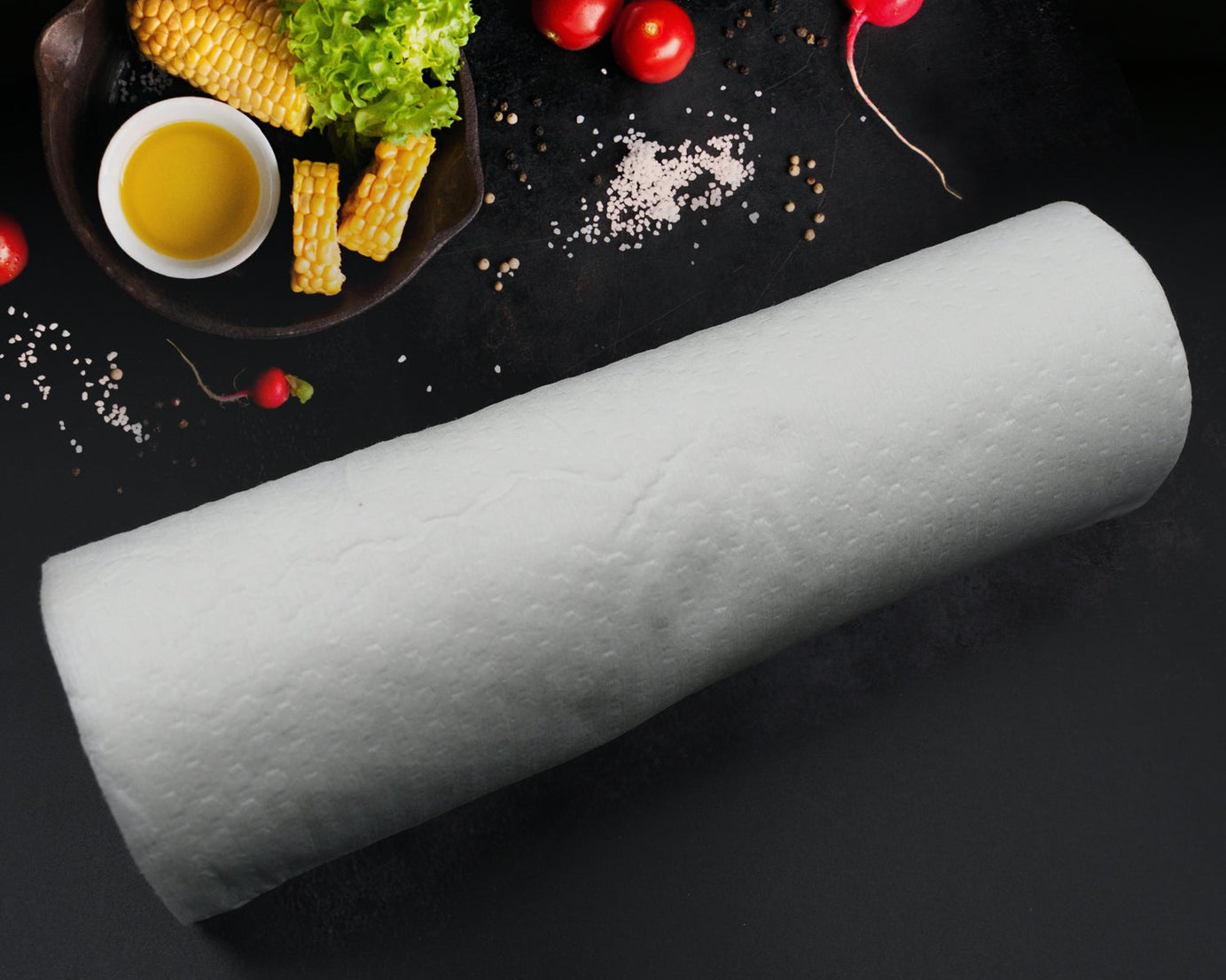 7457 Kitchen Printed Tissue Roll Non-stick Oil Absorbing Paper Roll Kitchen Special Paper Towel Wipe Paper Dish Cloth Cleaning Cloth 30 sheets