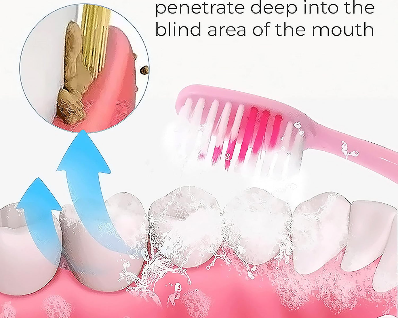 2-in-1 Tooth Brush with Tongue Scraper, Soft Bristle & Long Handle (8Pcs) Soft Toothbrush