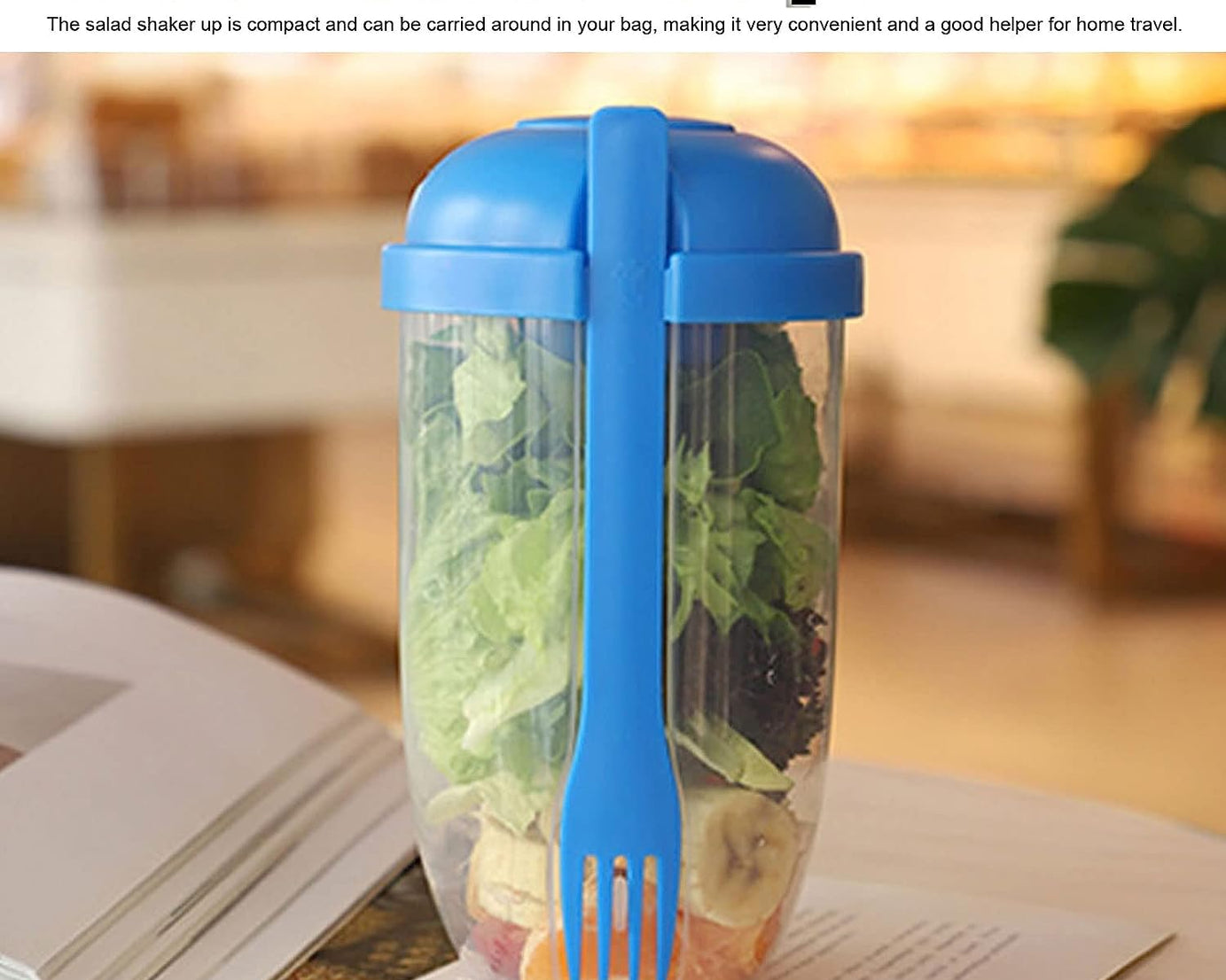 Fruit and Vegetable Salad Cups Easy Clean Salad Mixing Cup for Business People for Business Travel (1Pc)