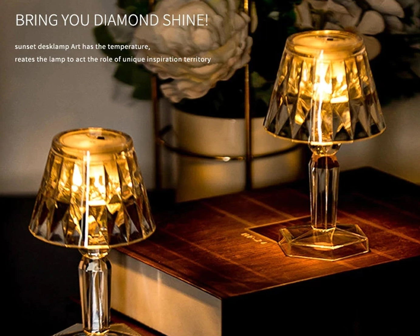 Elegant table lamp with crystal design.