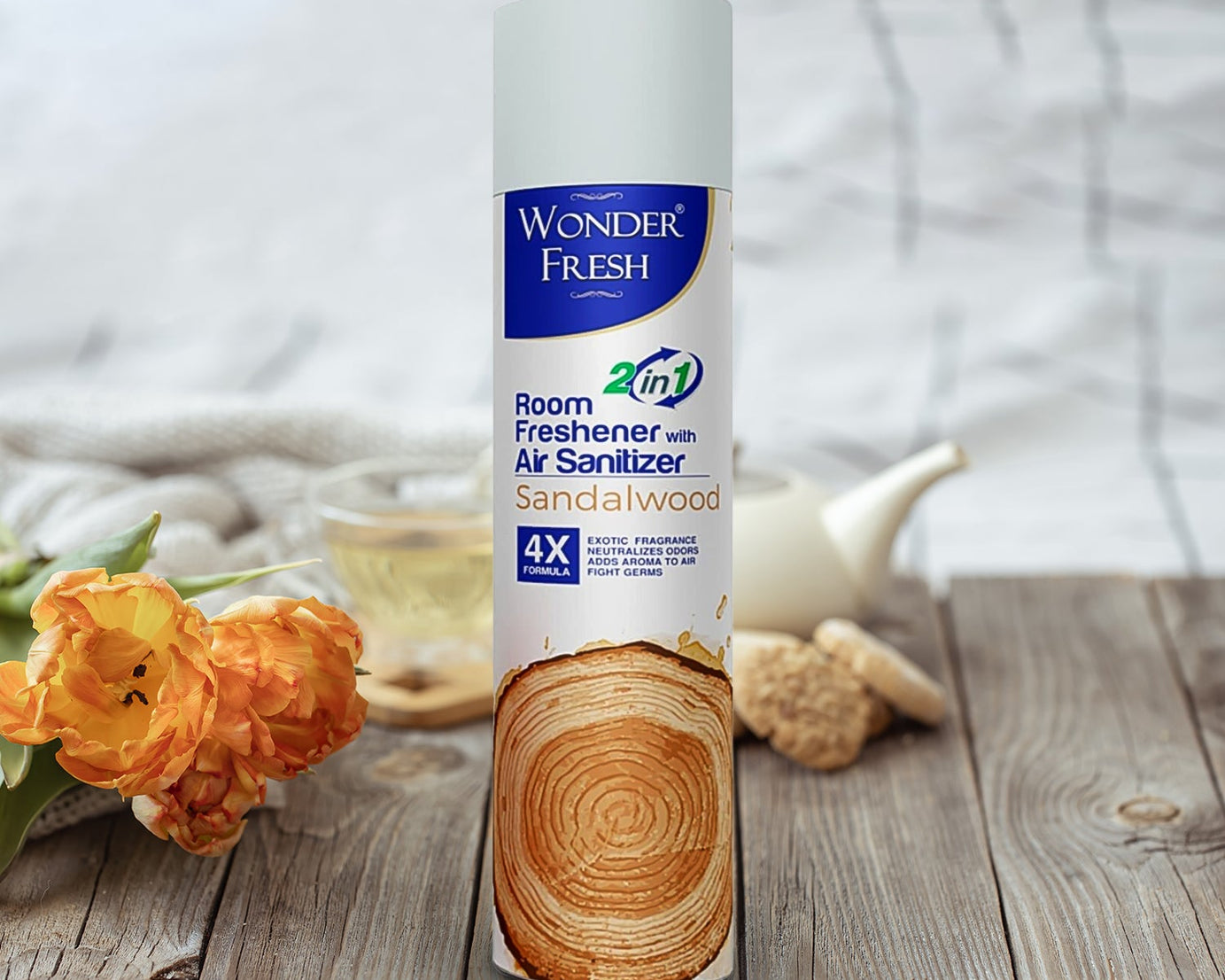 Fresh Air Freshener Spray, Sandalwood Fragrance | Long Lasting Fragrance for Home & Office (Mix Fragrance /  125 Gm)