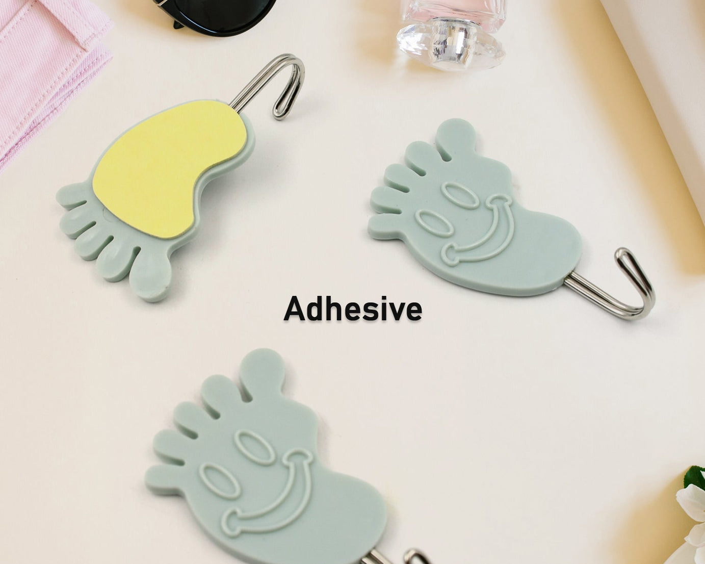 Multipurpose Strong Hook Self-Adhesive hooks for wall Heavy Plastic Hook, Sticky Hook Household For Home, Decorative Hooks, Bathroom & All Type Wall Use Hook, Suitable for Bathroom, Kitchen, Office