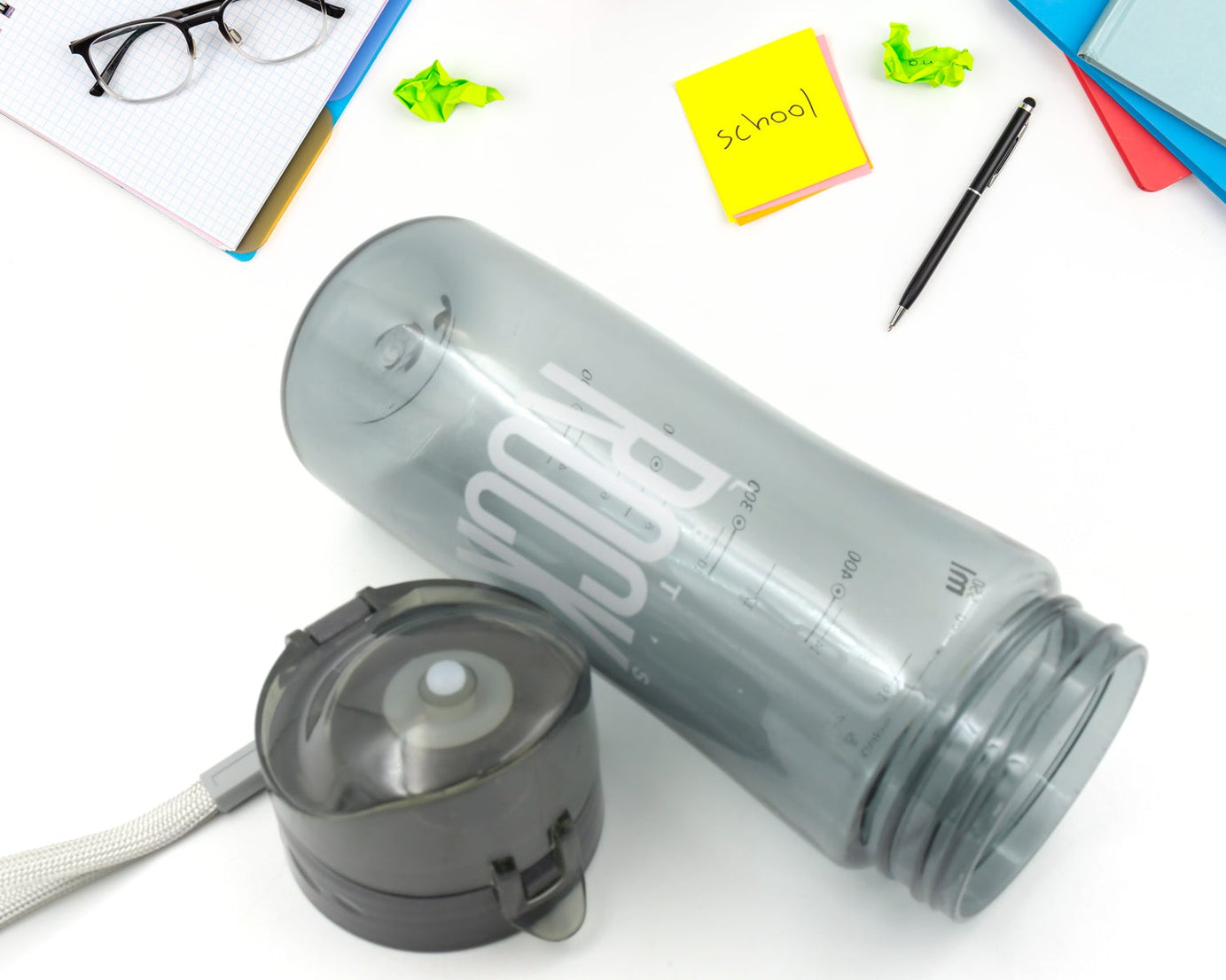 7330 Plastic water bottle Outdoor Sport Bottle With Carry Case, leak proof BPA-free for travel cold and hot water Plastic water bottle with daily water intake for gym and children, Home, Travel, Office Use (1 pc )