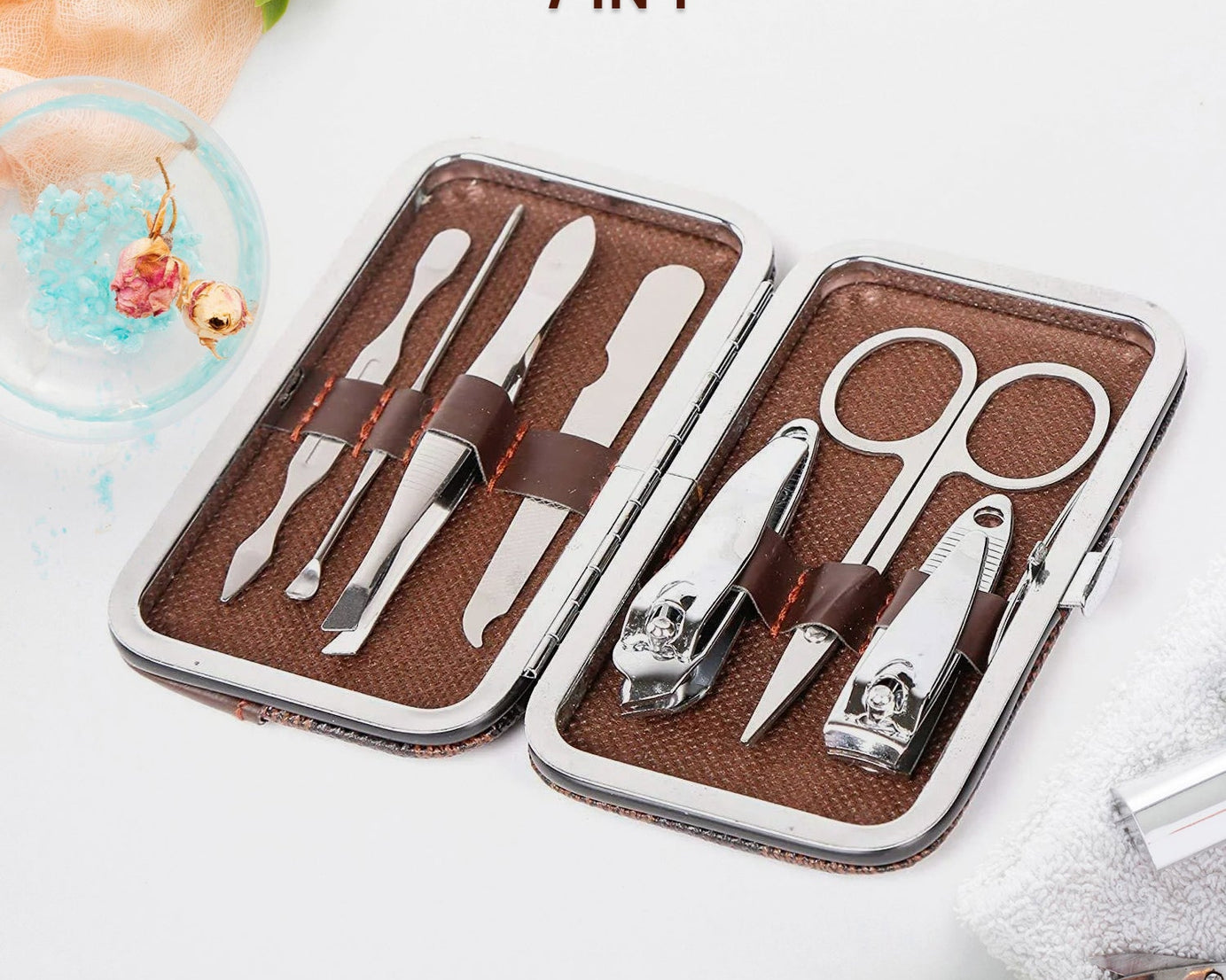 Complete manicure and pedicure tool kit for women