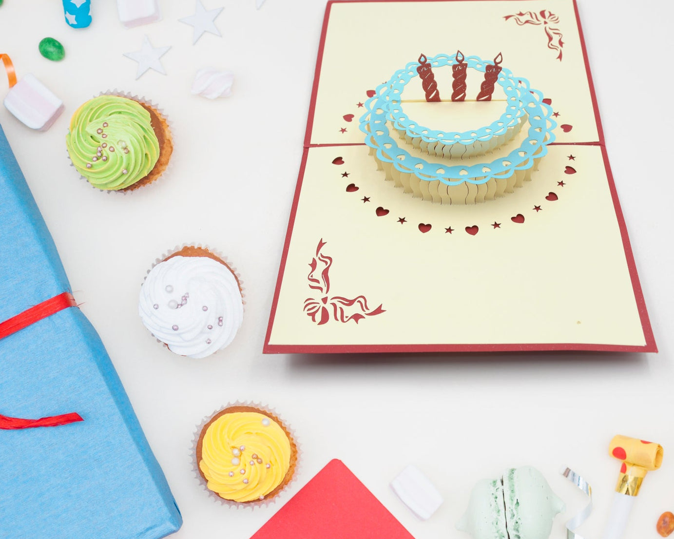 Unique 3D Pop-Up Wishing Card (Birthday, Wedding, Christmas): 1 Pc