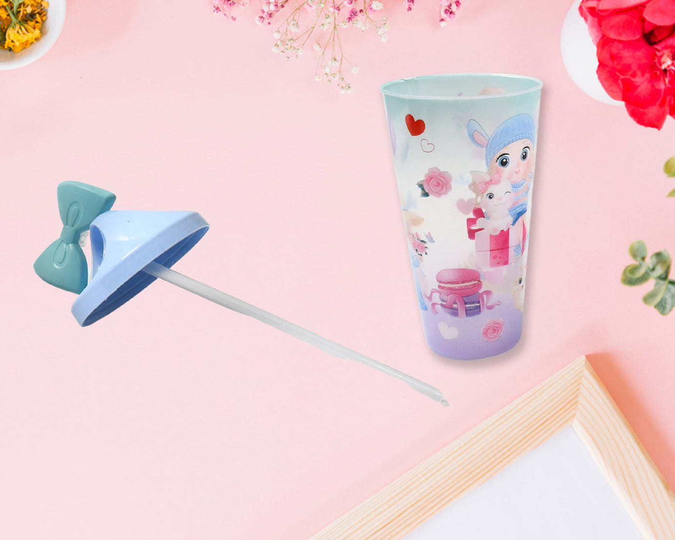 Unicorn Water Bottle with Straw & Lid for Kids (Without Light)