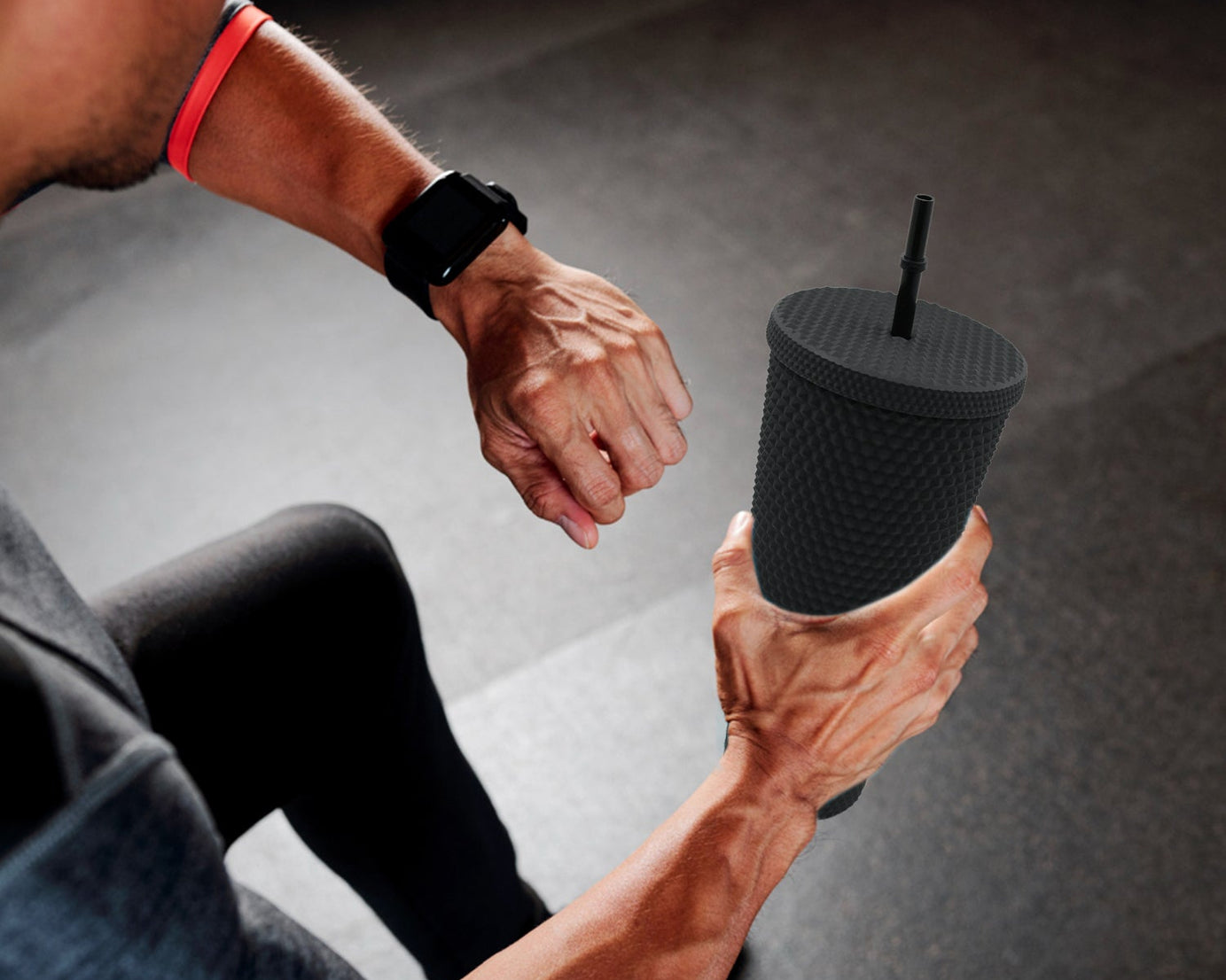 0304 Cup with Straw Reusable Matte Studded Tumbler with Leak Proof Lid Water Cup Travel Mug Coffee Ice Water Bottle Double Walled Insulated Tumbler BPA Free (1 Pc / Mix Color)