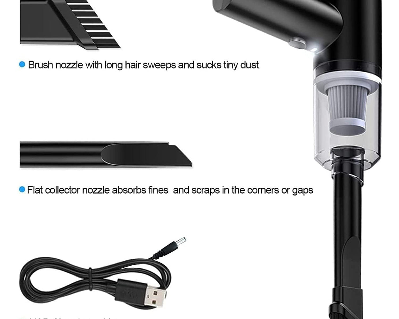 Vacuum Cleaner Dust Collection  2 in 1 Car Vacuum Cleaner 120W High-Power Handheld Wireless Vacuum Cleaner Home Car Dual-use Portable USB Rechargeable