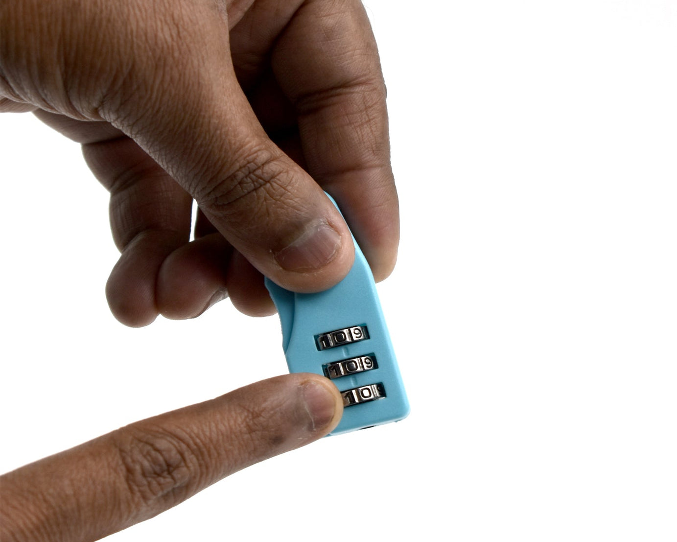 Luggage security lock featuring a 3 digit code for securing travel bags and gear