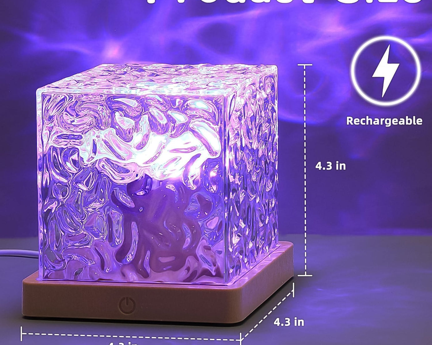 Dynamic Rotating Water Ripple Night Lamp With Remote