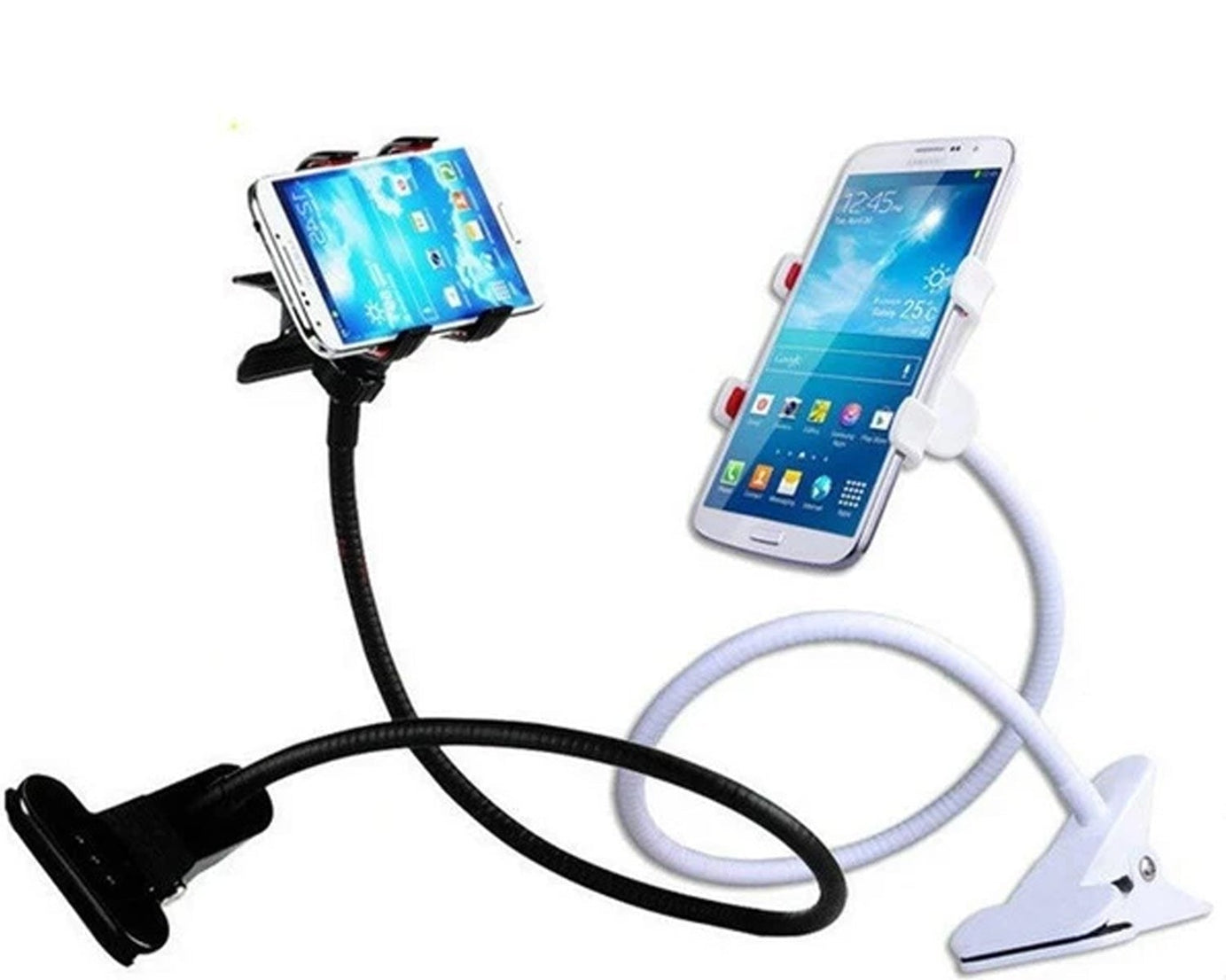 Portable metal bracket, 360-degree flexibility.