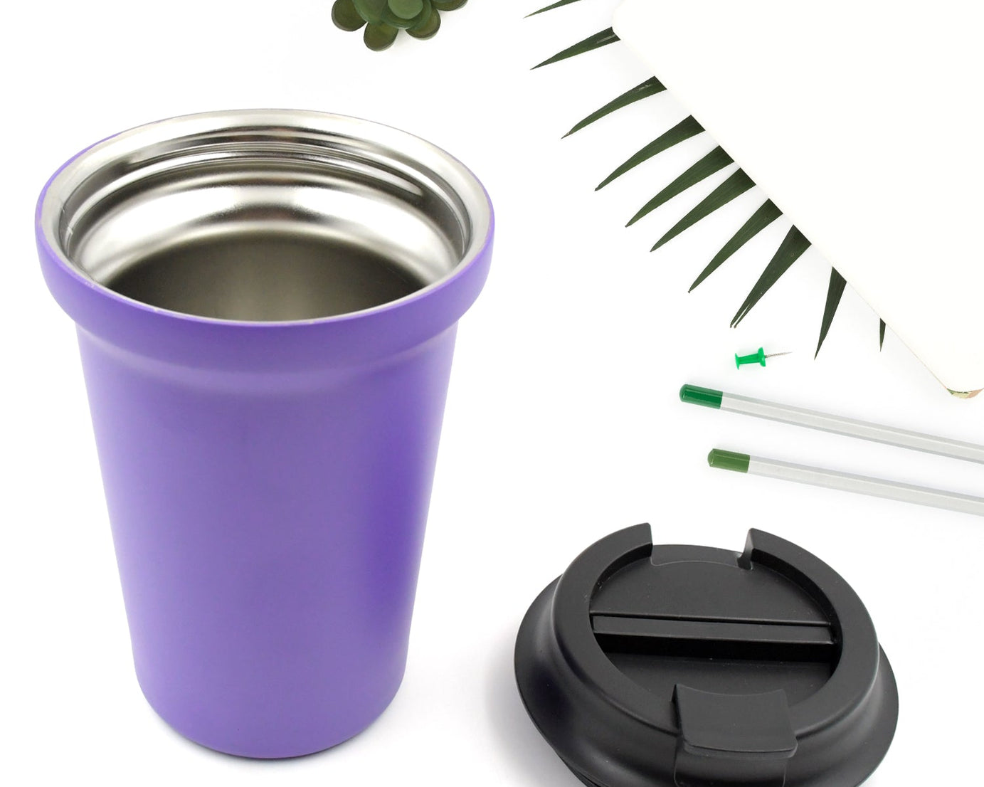 12530 Stainless Steel Vacuum Insulated Coffee Cups Double Walled Travel Mug, Car Coffee Mug with Leak Proof Lid Reusable Thermal Cup for Hot Cold Drinks Coffee, Tea (1 Pc)