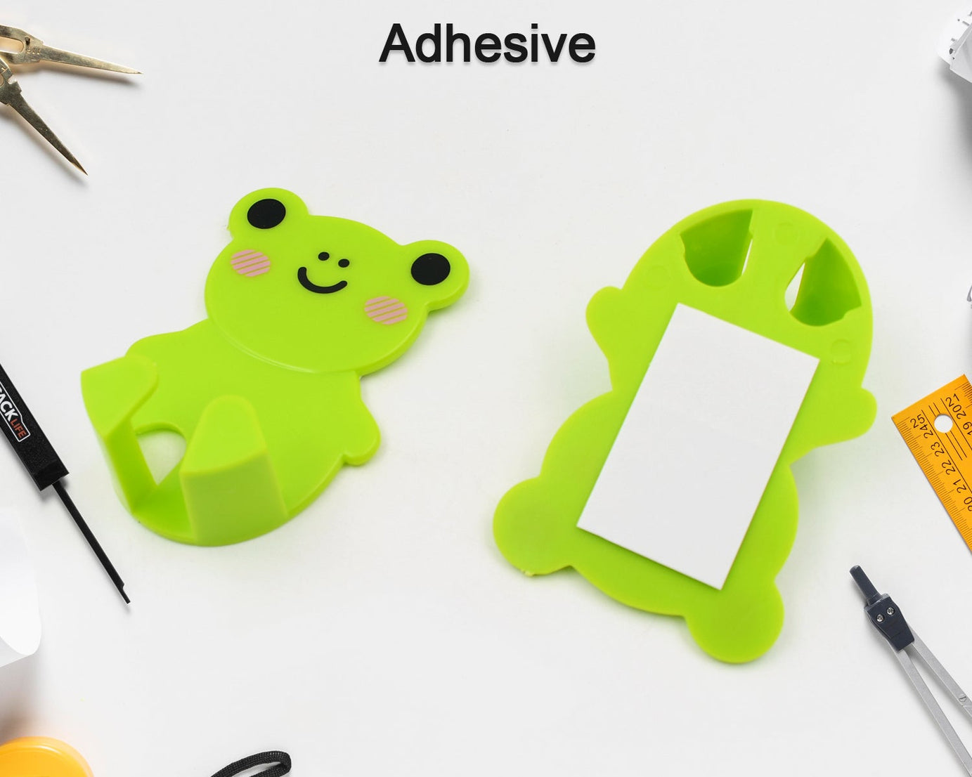 6818 Plastic Adhesive Cable Plug Hook Bathroom Power Plug Socket Holder for  office, home and restaurant use 2 pc Set