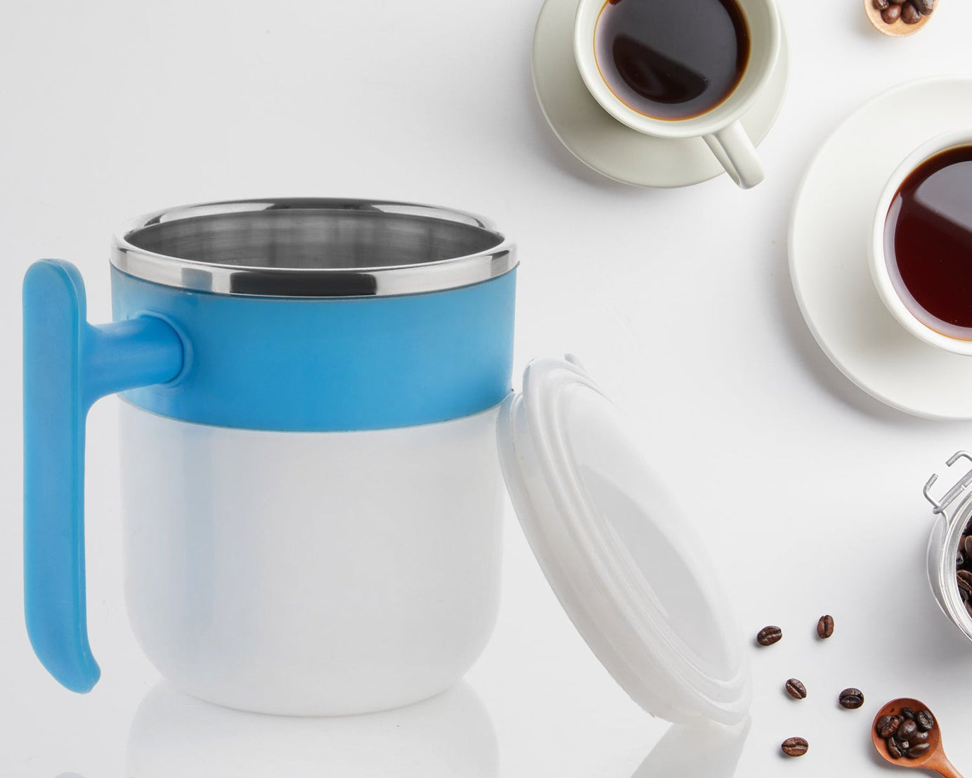 Stainless Steel Lid Cover Hot Coffee/Tea Mug Hot Insulated Double Wall Stainless Steel, Coffee and Milk Cup with Lid - Coffee Cup (1 Pc )