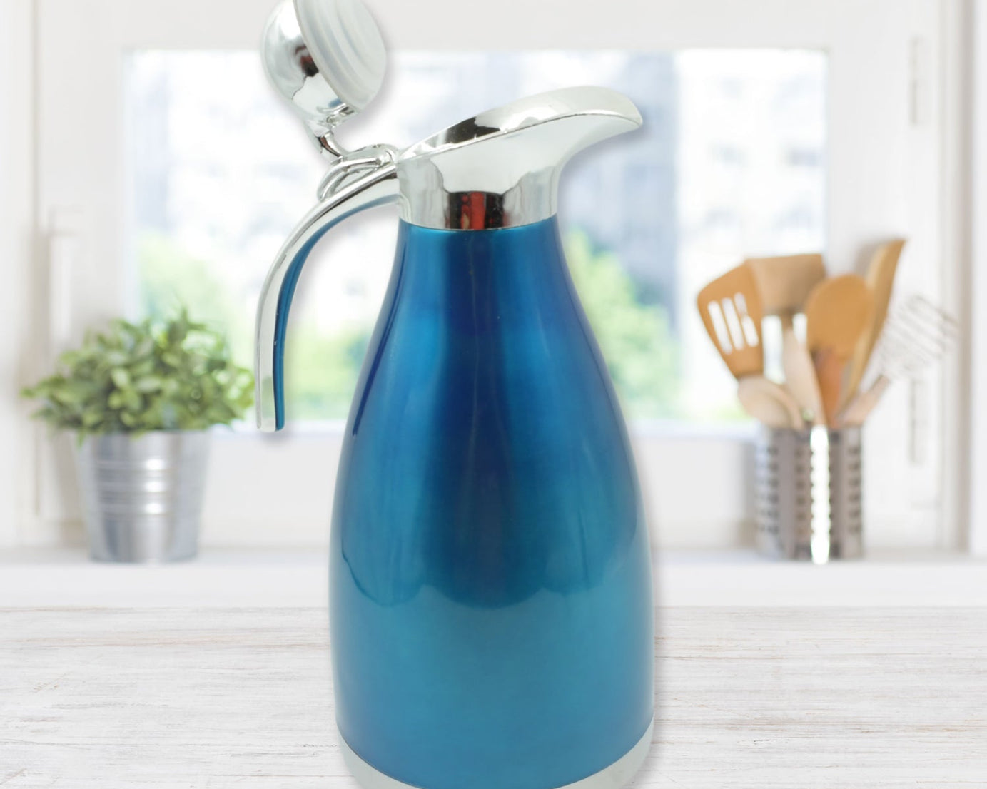 Vacuum Insulated Kettle Jug, Vacuum Insulated Thermos Kettle Jug Insulated Vacuum Flask, Vacuum Kettle Jug Stainless Steel For Milk ,Tea ,Beverage Home Office Travel Coffee (1.5 Ltr , 2 Ltr) (1Pc)