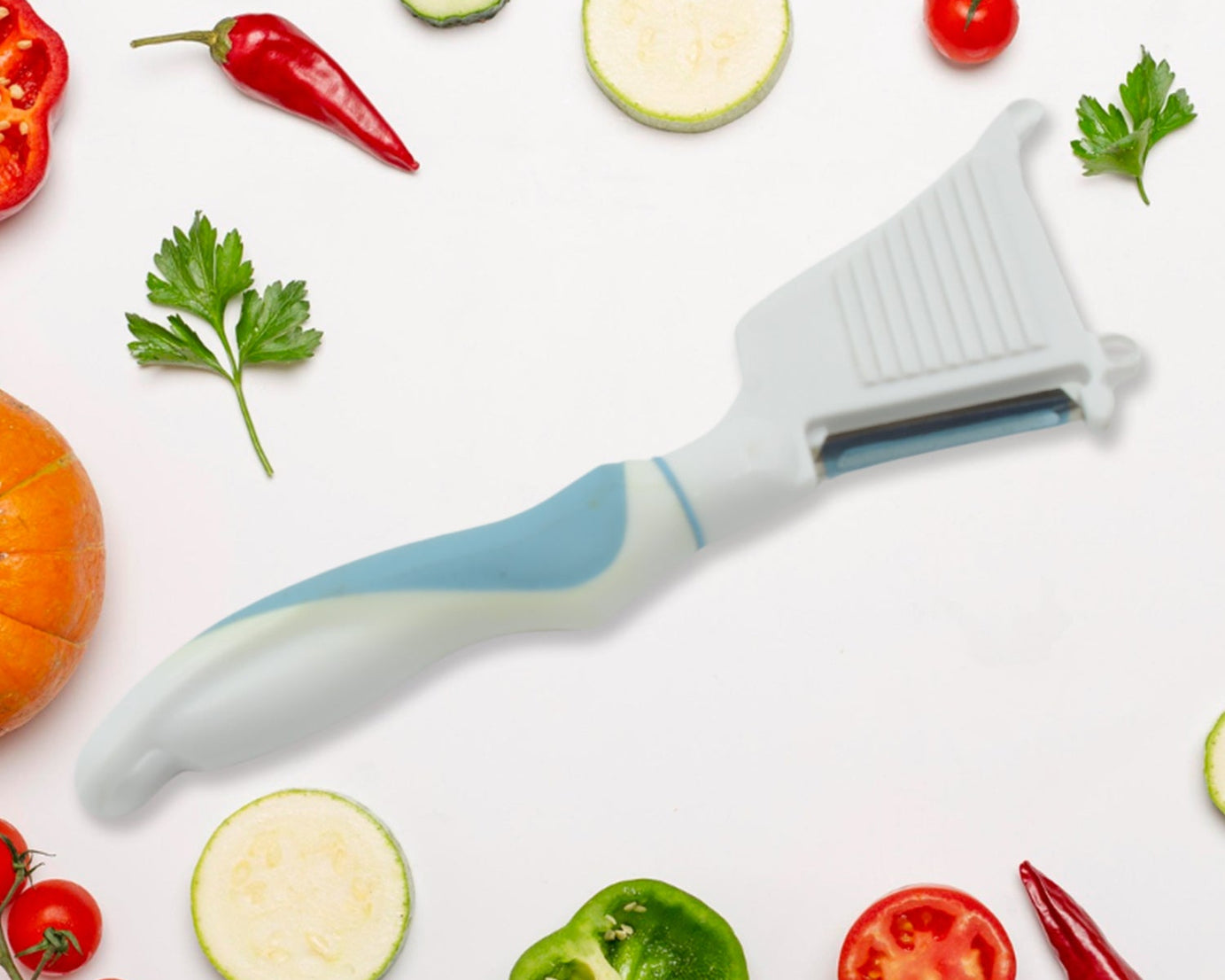 5749 Multipurpose Peeler Brush, Vegetable Peeler with Brush, Multifunctional Fruits and Vegetable Cleaning Brush, Stainless Steel Potato Peelers, Home Kitchen Peeler with Long Handle (1 Pc )