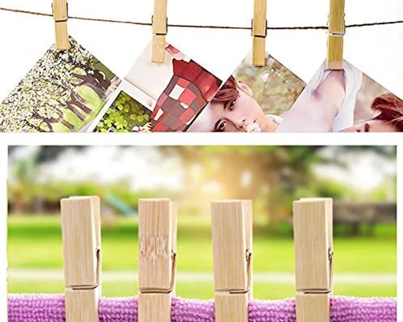 Multipurpose Wooden Heavy Clip (20 Pieces) for Clothespin , Dryer, Hanger, Photo Paper Peg Pin, Craft Clips for School Arts Crafts Decoration