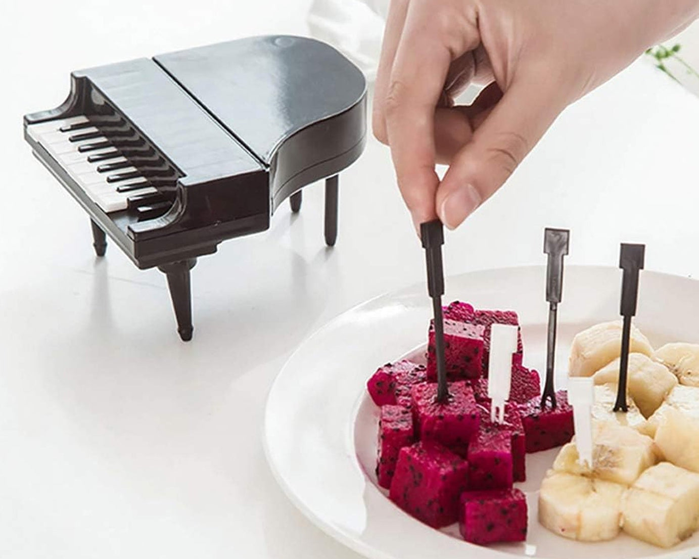 5538 10Pcs/Lot Creative Piano Fruit Forks Set Food Sticks for Dessert Fruit Snack Picking Kitchen Dining Tools (10 Pc Set)