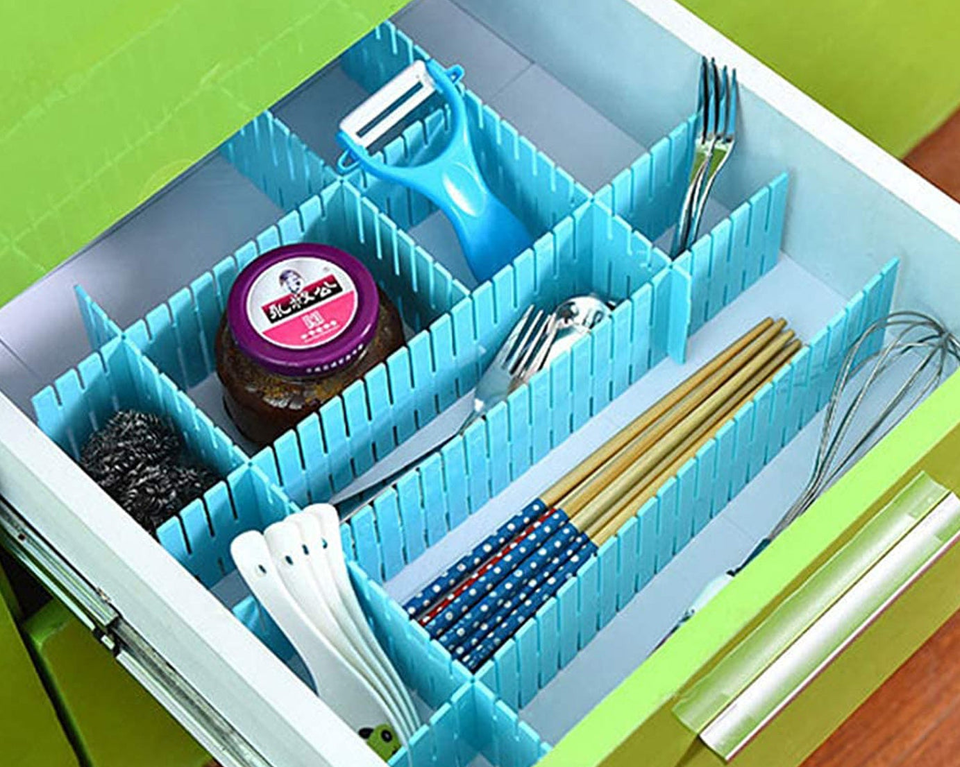 4146 Storage Box Drawer Organizer Drawer Cupboard Divider | Grid Closet Sorting Partition | Plastic Strips Separators box organizer (4 Pc Set )