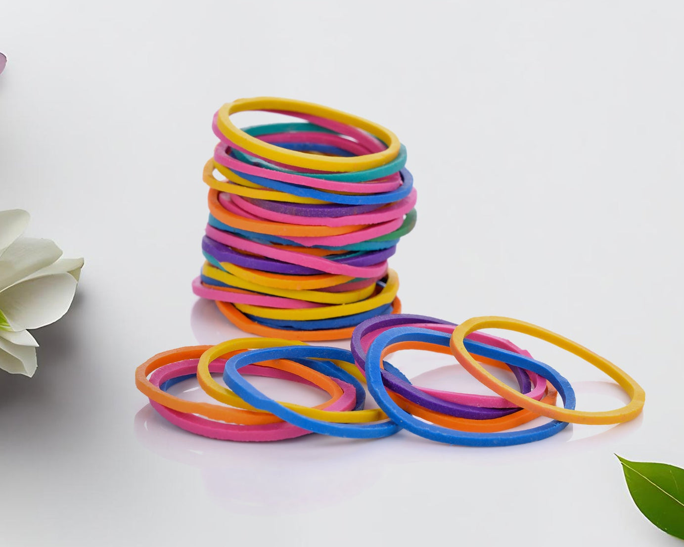 RUBBER BAND FOR OFFICE/HOME AND KITCHEN ACCESSORIES ITEM PRODUCTS, ELASTIC RUBBER BANDS, FLEXIBLE REUSABLE NYLON ELASTIC UNBREAKABLE, FOR STATIONERY, SCHOOL MULTICOLOR