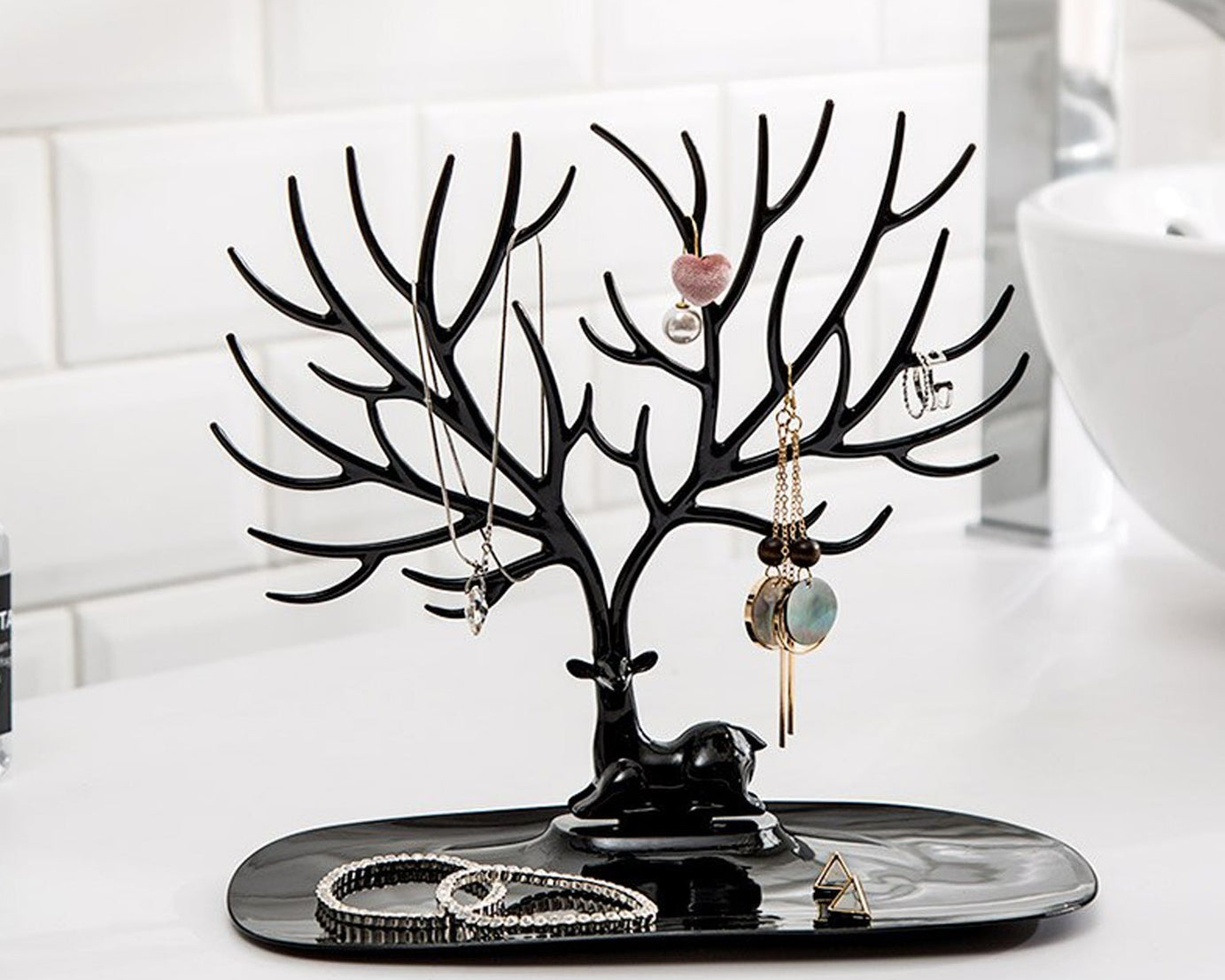 Jewelry display organizer in deer shape, stylish.