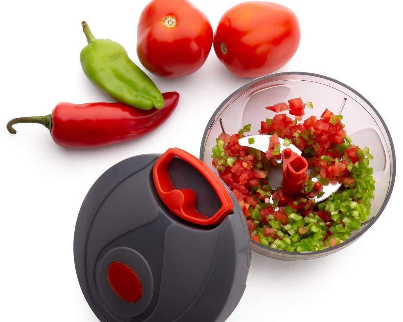 Efficient manual chopper with durable blades for quick slicing