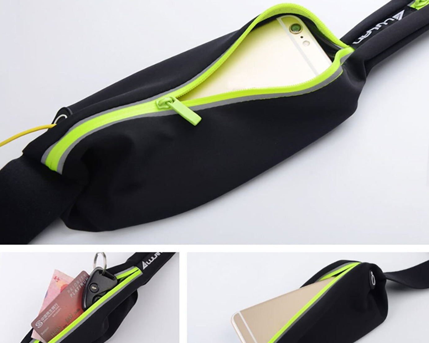 Running Hiking Jogging Walking Reflective Waterproof Waist Bag Compatible Belt Bag