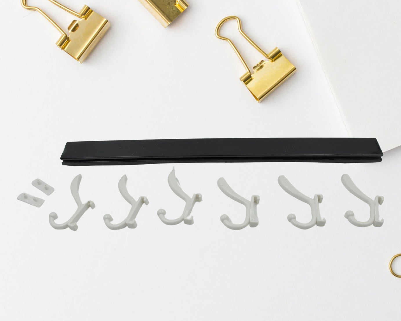 Cloth hanger, Wall Door Hooks Rail for Hanging Clothes for Hanging Hook Rack Rail, Extra Long Coat Hanger Wall Mount for Clothes, Jacket, Hats, 6 Hook With Eco-friendly Liquid Adhesive Glue