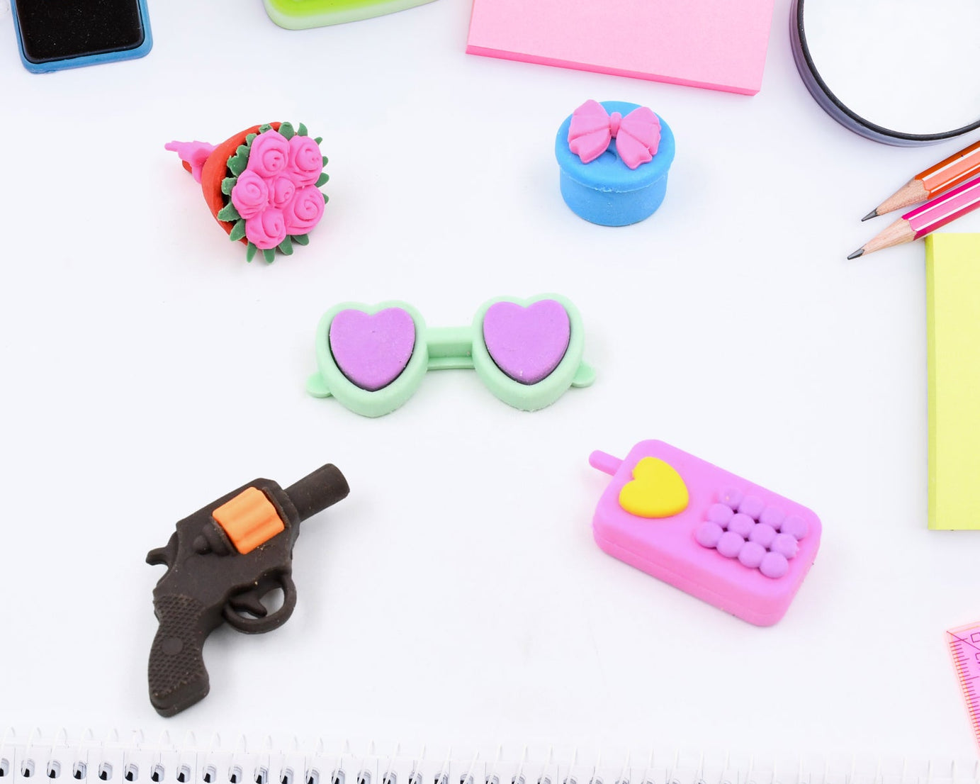 Mix Design 1 Set Fancy & Stylish Colorful Erasers for Children Different Designs & Mix, Eraser Set for Return Gift, Birthday Party, School Prize (1 Set)