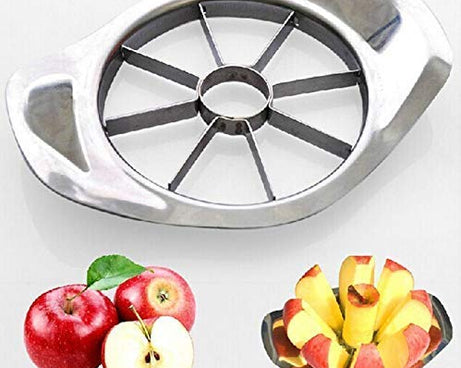 Stainless steel apple cutter with 8 blades and handle
