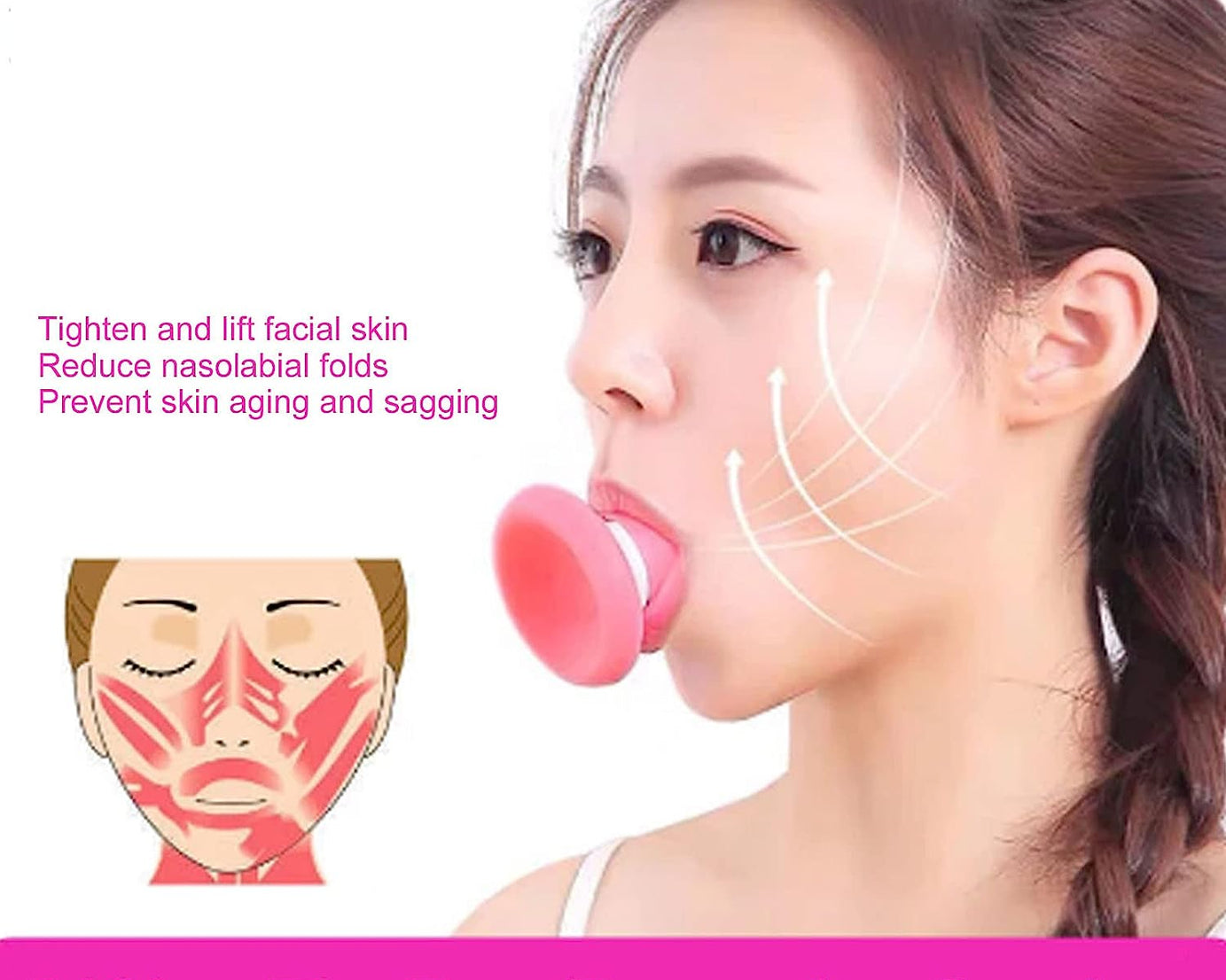 Silicone Facial Jaw Exerciser Breathing Type Face Slimmer, Breathing Type Face Slimmer Face Lift Inhaling & Exhaling Tool, Look Younger and Healthier - Helps Reduce Stress and Cravings