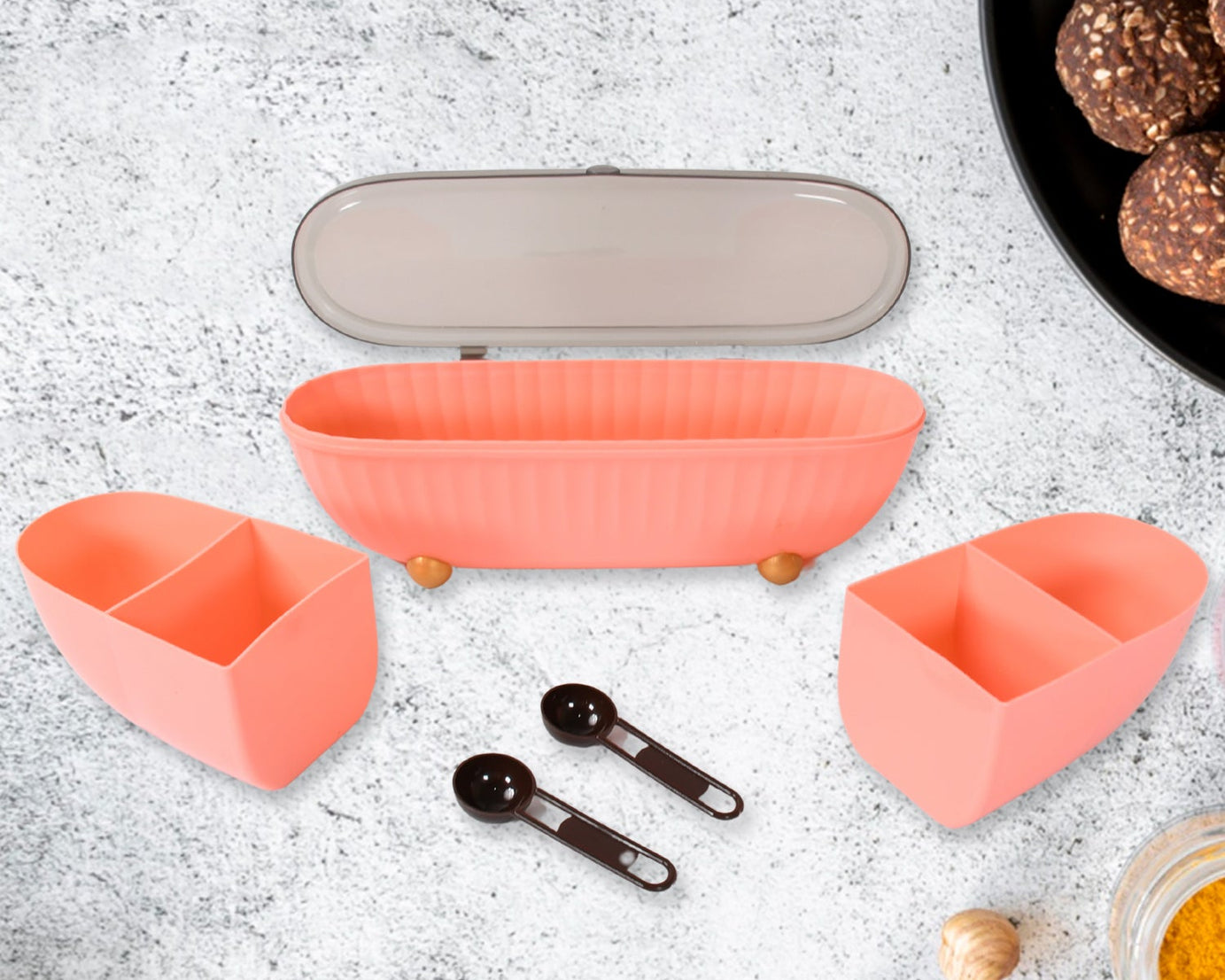 8255 Spice Bottle Spice Jar Durable Spice Seasoning Box, Jar Food Grade Spoon Seasoning Case for Kitchen / Dry fruit Tray (1 Pc)