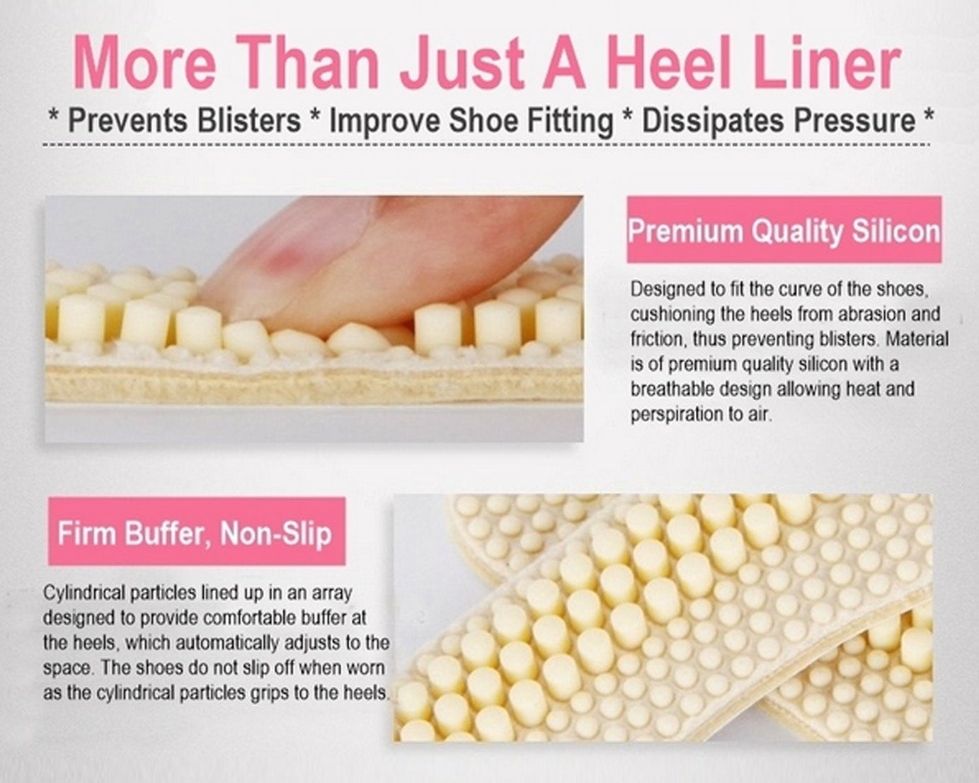 Shoe heel protectors, sticky fabric liners