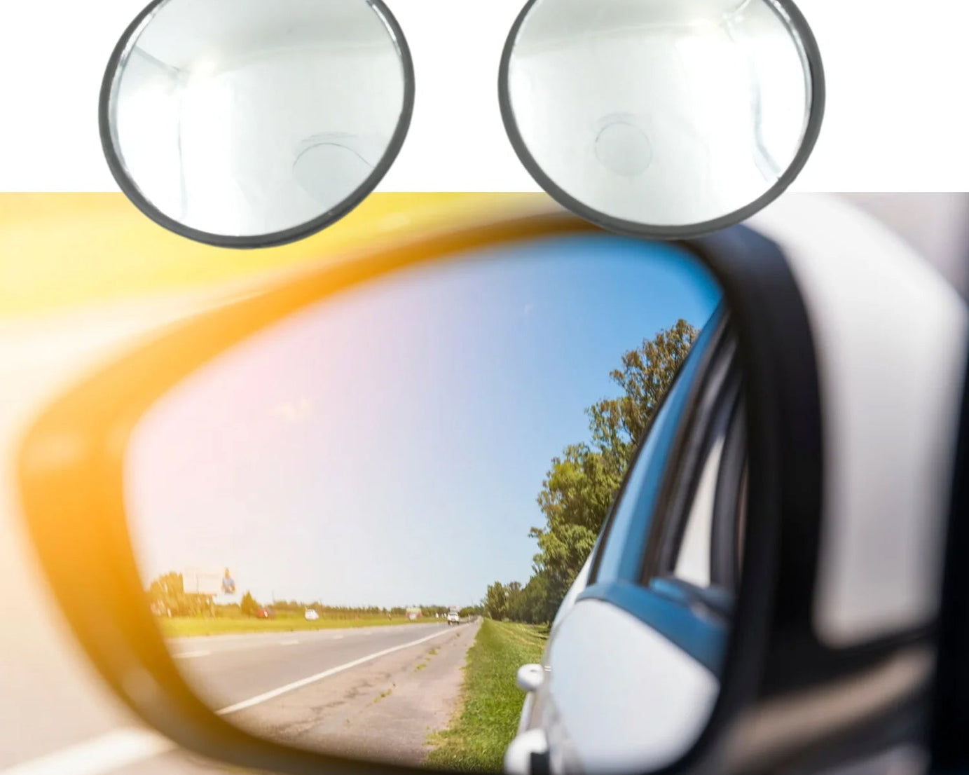 Car Blind Spot Side Mirror Round HD Glass Blindspot Mirror Convex Rear View Mirror, Car Mirror Accessories Suitable to All Cars, Frameless Design (2 Pcs Set)