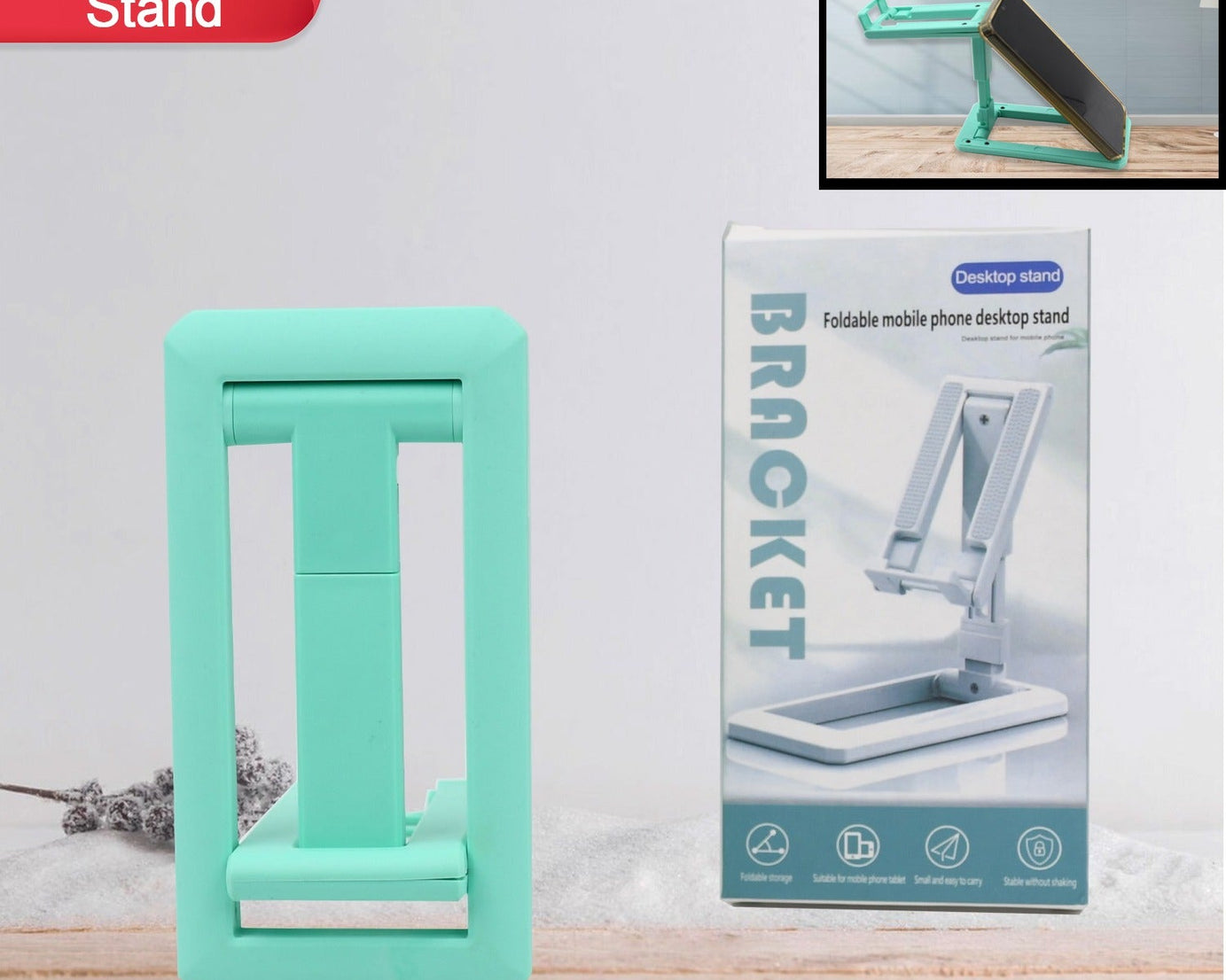 Mobile Phone Stand Mobile Phone Holder Table Adjustable Angle Height Foldable Non-Slip Sturdy Mobile Phone Holder Desktop Phone Holder for All Smartphones