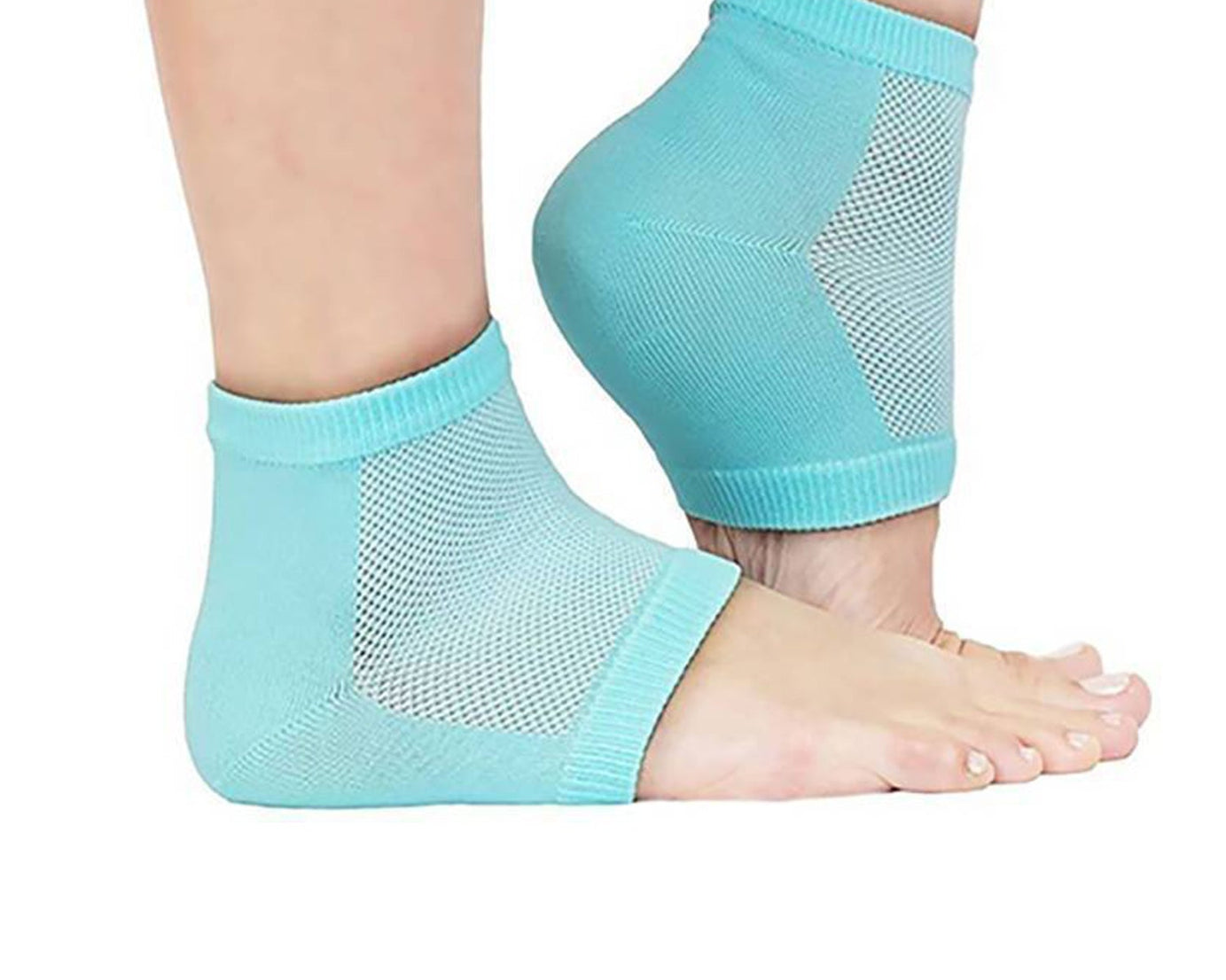 Gel heel socks for comfortable pain relief.