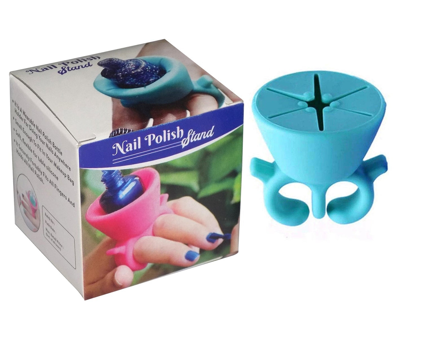 Nail polish holder stand with ring for fingernail painting