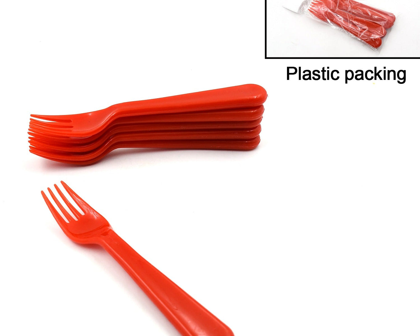 Plastic Fork Spoon, Fork Spoon Set, Fruit Fork Spoon Set | Baby Fork Spoon/Vegetable Fork Spoon, Plastic Salad Spoon, Dessert Spoon (6pc set)